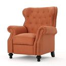 Contemporary Style Push Back Recliner With Button Tufted Stitching And Nailhead Trim