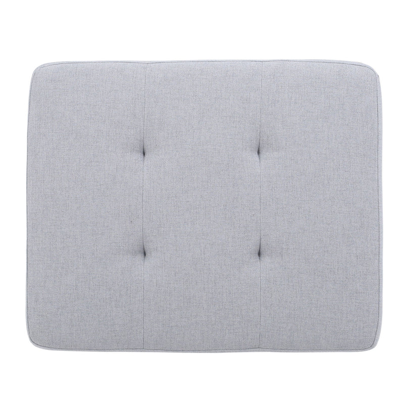 Ottoman With Birch Wood Legs And Cushioned Top For Comfort