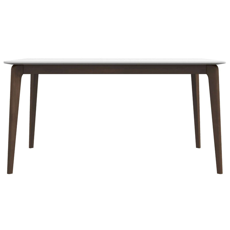Lindsey - Mid-Century Modern Solid Wood White Top Dining Table - White