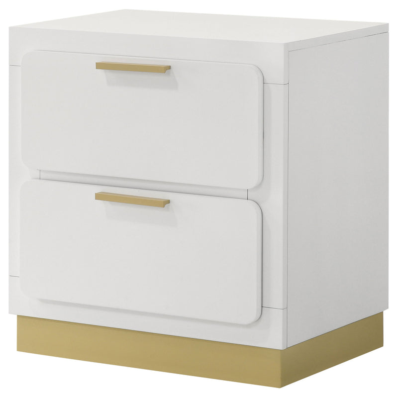 Modern Luxury Nightstand With 2 Drawer Storage