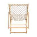 Bamboo Weaving Chair Set With Handwoven Rope For Patio And Living Spaces - Natural
