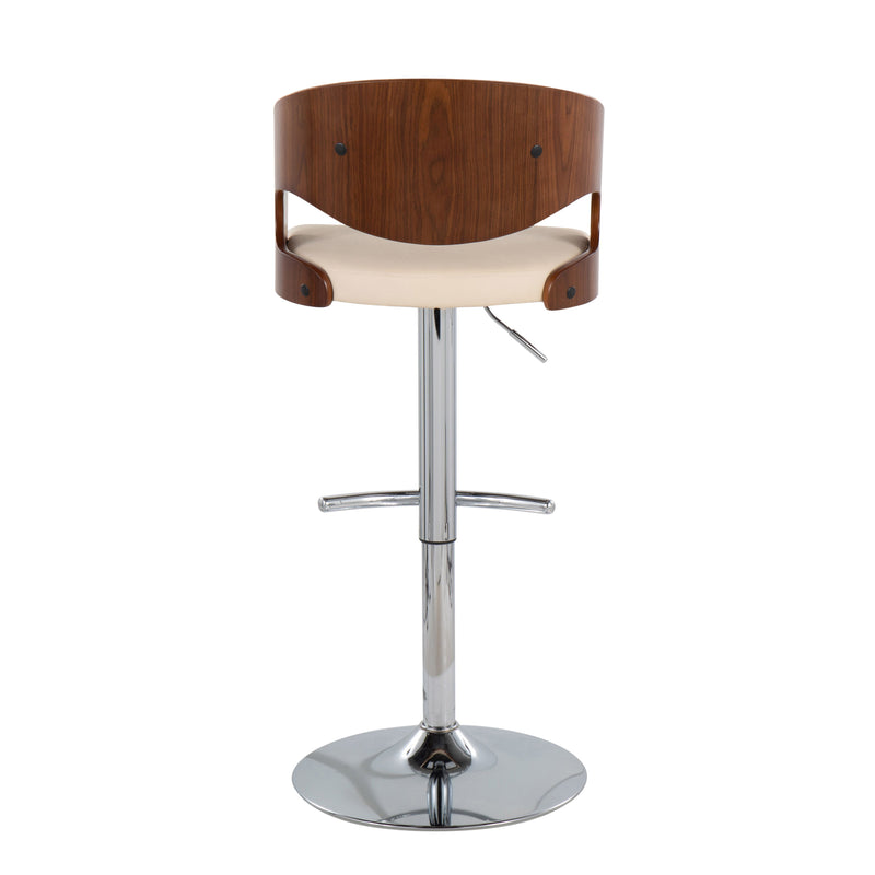 Pino - Mid Century Modern Adjustable Barstool & Swivel With Rounded T Footrest (Set of 2)