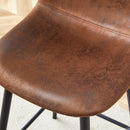 Modern Black Pu Bar Chair Rounded Backrest (Set of 2)