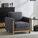 Harmonia - Classic Fabric Upholstered Armchair With Rubber Wood Frame