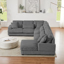 Oversized Sectional Sofa U - Shaped Sofa Couch Modern Sofa Upholstered In Soft Corduroy With A Chaise Lounge For Living Room