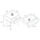 Mid-Century Modern 1 Drawer Solid Wood Nightstand - Walnut