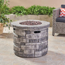 Contemporary Circular Fire Pit With 40, 000 Btu - Gray