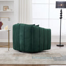 Upholstered Oversized 360° Swivel Accent Barrel Chair And Half Cozy Sofa With 3 Pillows