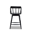 Breda - Turned Bubble Spindle Low Back Counter Stool - Black