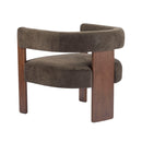 Modern Upholstered Accent Arm Chair With Barrel Back Design
