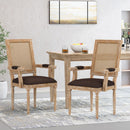 Elegant French Country Style Dining Chair With Cane Backrest