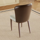 Dining Chair With Carbon Steel Legs, Comfortable Seating, (Set of 2) - White