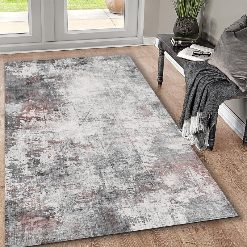 Toucan - Washable Non - Slip Area Rug - Ivory / Dark Gray