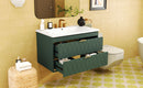 Wall Mounted Bathroom Vanity With Resin Sink, Floating Bathroom Storage Cabinet With 2 Drawers