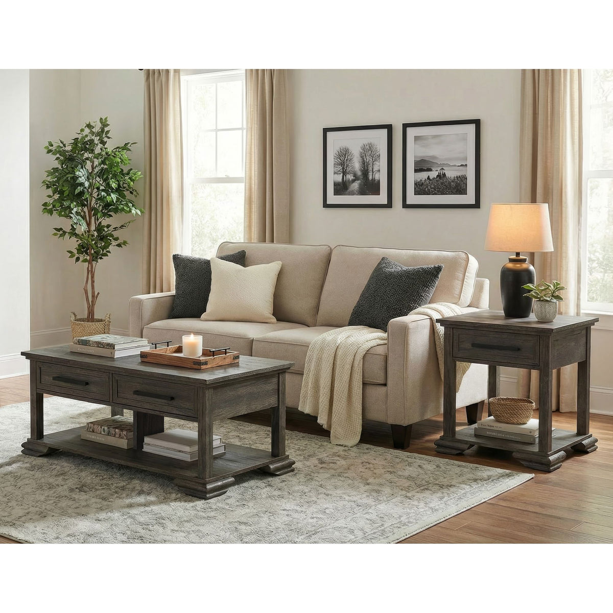 Park Ridge Table in Dark Gray by Elements International, view 5