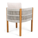 Outdoor Dining Chairs & Rope Handles (Set of 2) - Beige / Teak