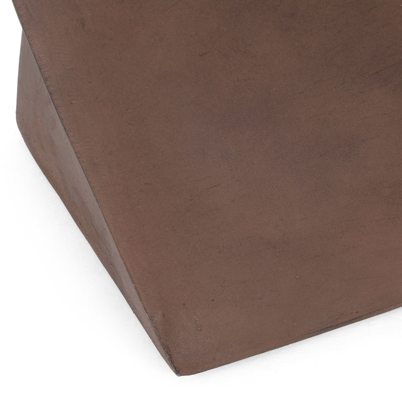 Outdoor Lightweight Concrete Side Table - Brown