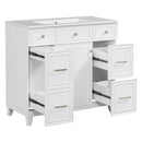 Bathroom Vanity With Ceramic Sink, Soft Close Doors, Adjustable Shelves