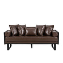 Contemporary Oversized Loveseat With Accent Pillow