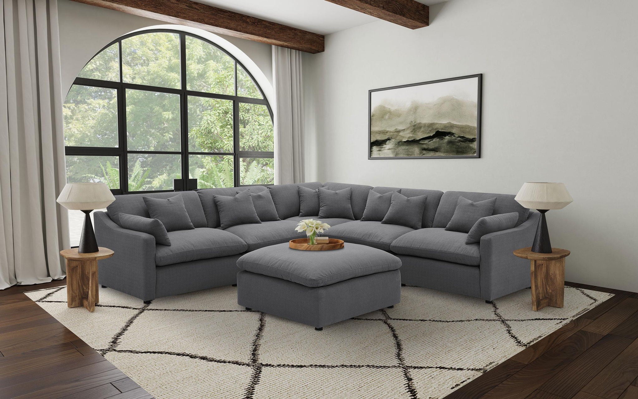 Hobson Upholstered Armless Chair Charcoal - Atlantic Fine Furniture Melbourne FL