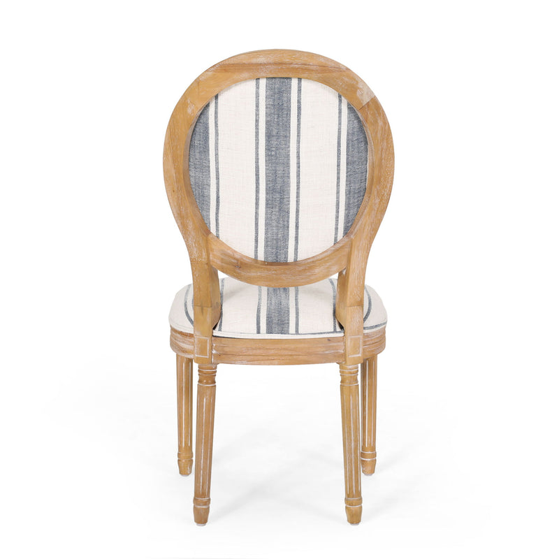 French Country Inspired Dining Chair With Iconic Round Backrest