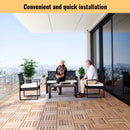 Interlocking Deck Tiles Striped Pattern, Waterproof Anti Mildew Brown