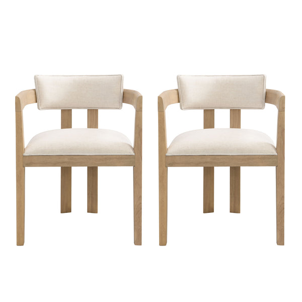 Modern Boucle Fabric Dining Chair With Armrest