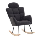 Contemporary Teddy Fabric Upholstered Nursery Rocking Glider Chair With High Backrest And Pillow
