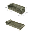 Luxury Corduroy Foldable Double Sofa Bed With Folding Armrests