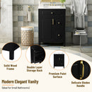 Elegant Bathroom Vanity With Ceramic Sink, Soft Close Doors And Drawers, Double Storage Racks
