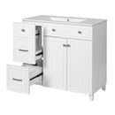 Bathroom Vanity With Sink, Soft Close Doors, Adjustable Shelves