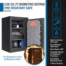 2.02 Cubic Ft Biometric Keypad Fire Resistant Safe - Black
