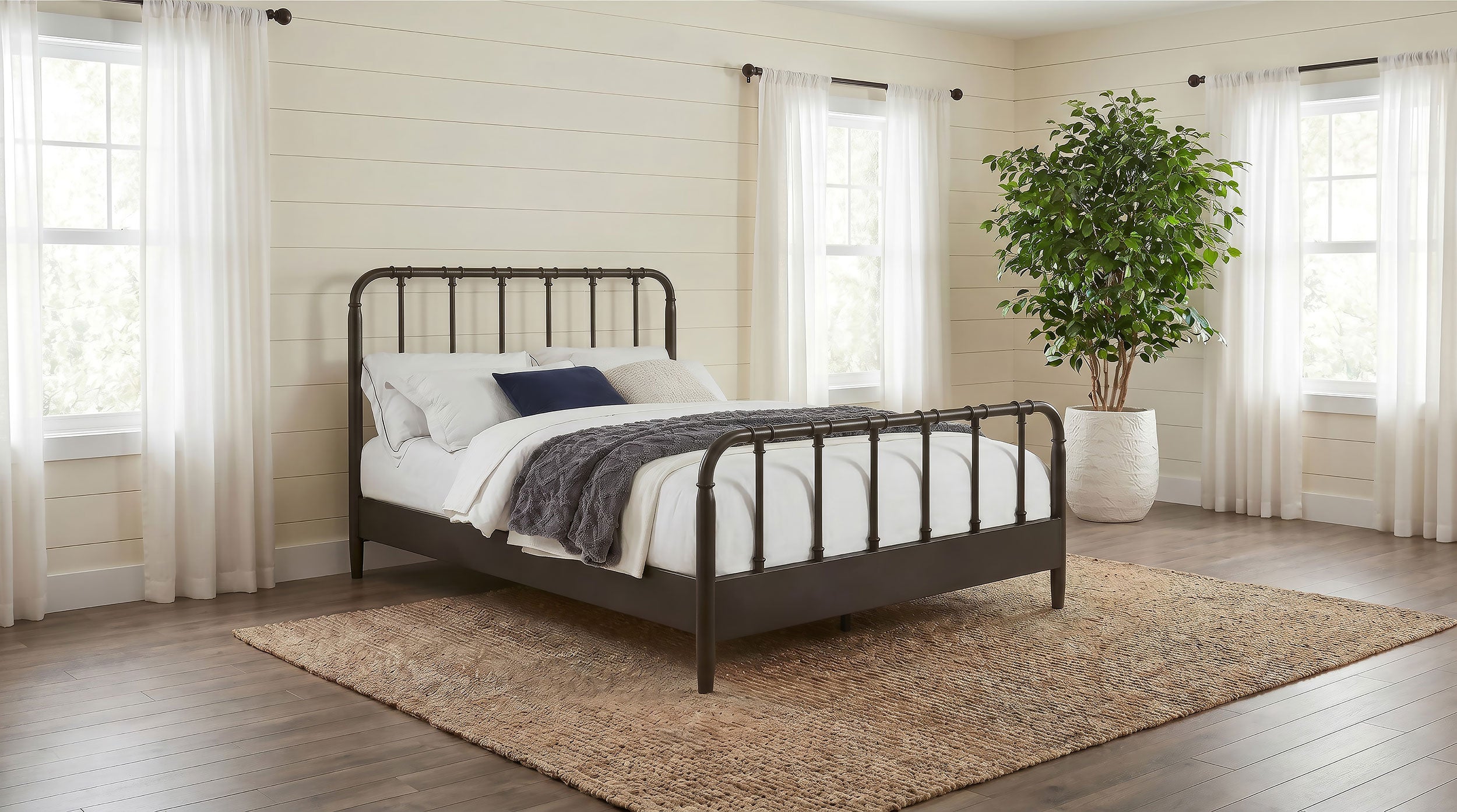 Rocco All Wood Water Pipe Open Frame Full Bed Dark Bronze — view 2