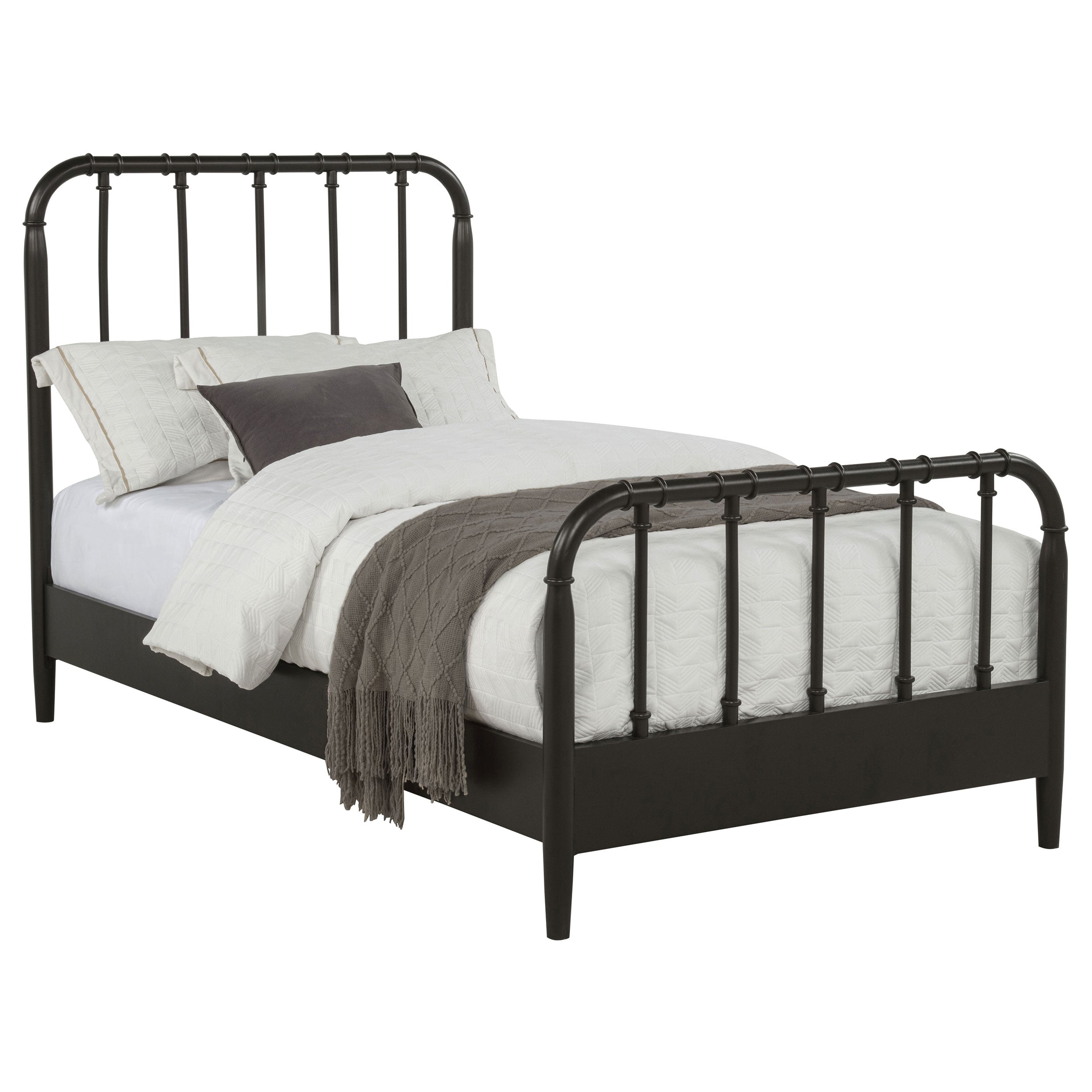 Rocco All Wood Water Pipe Open Frame Twin Bed Dark Bronze — view 3
