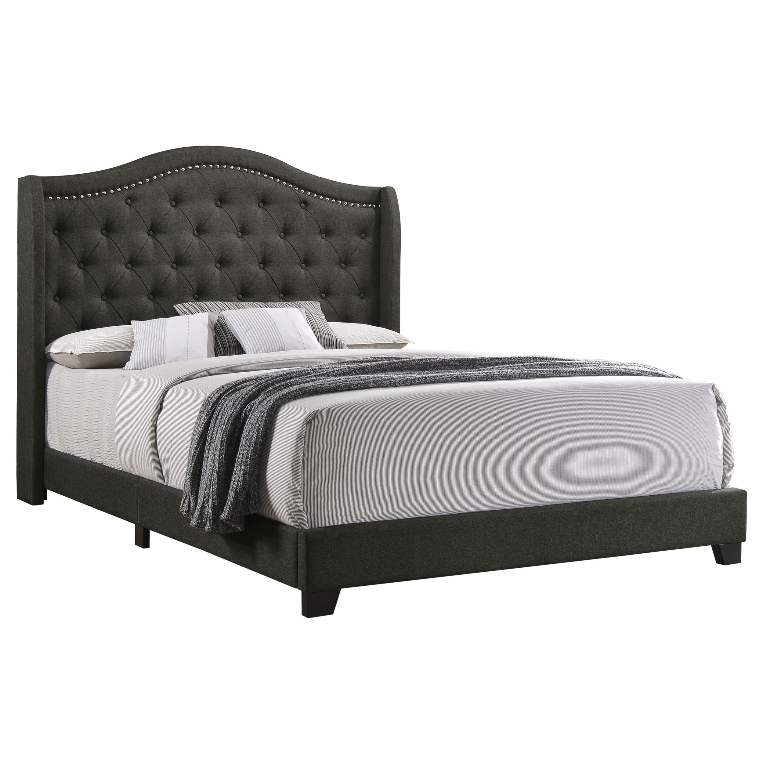 Sonoma Upholstered Full Wingback Bed Grey — view 3