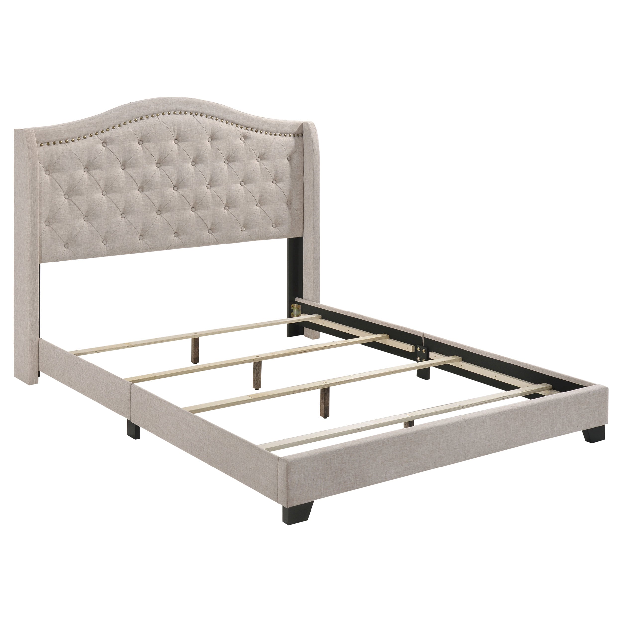 Sonoma Upholstered Full Wingback Bed Beige — view 1