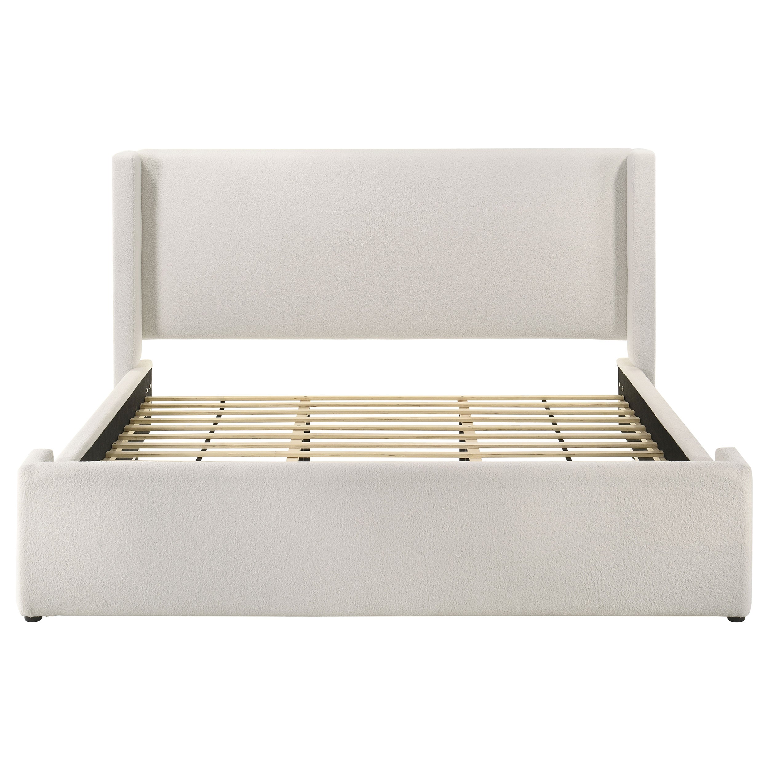 Alamosa Boucle Upholstered Eastern King Platform Bed White  — view 4