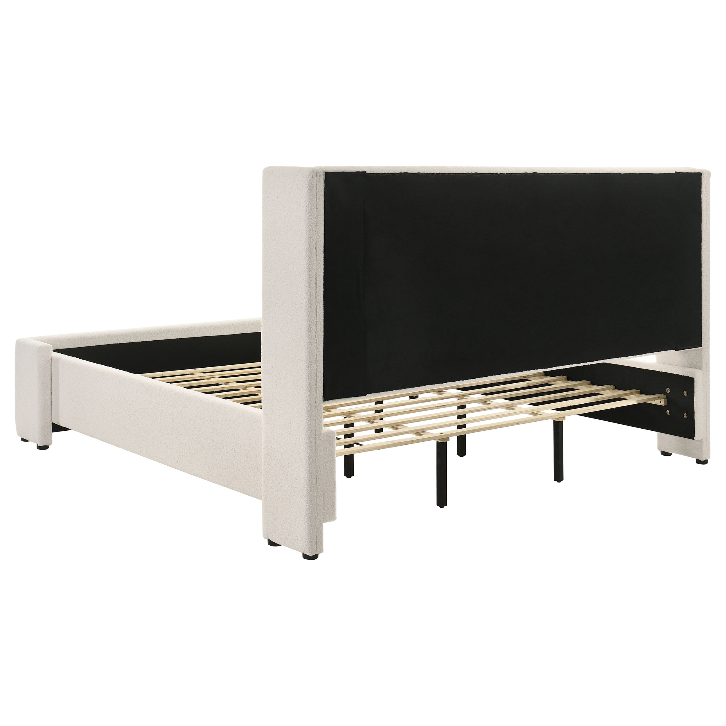 Alamosa Boucle Upholstered Eastern King Platform Bed White  — view 5