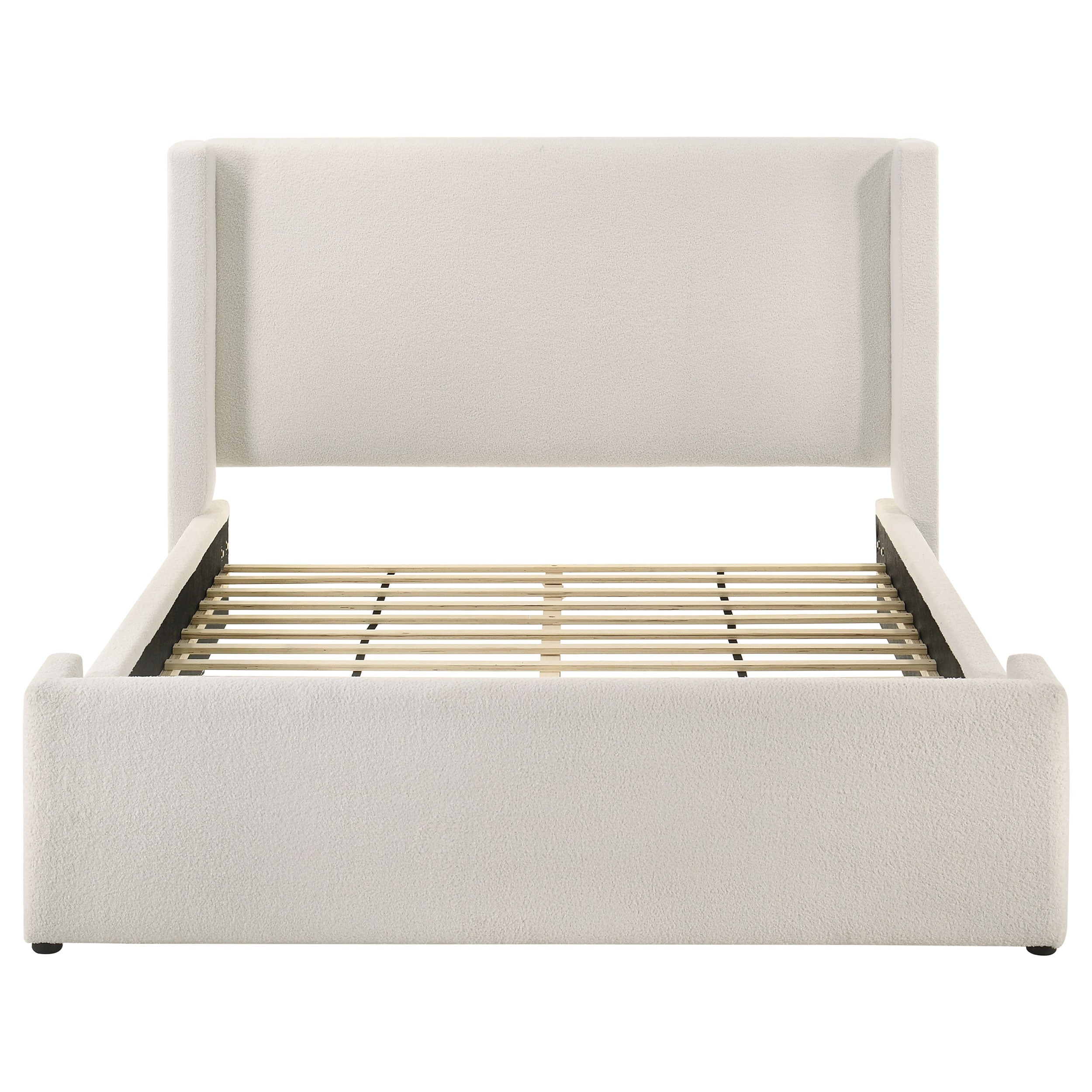 Alamosa Boucle Upholstered Queen Wingback Bed White  — view 4