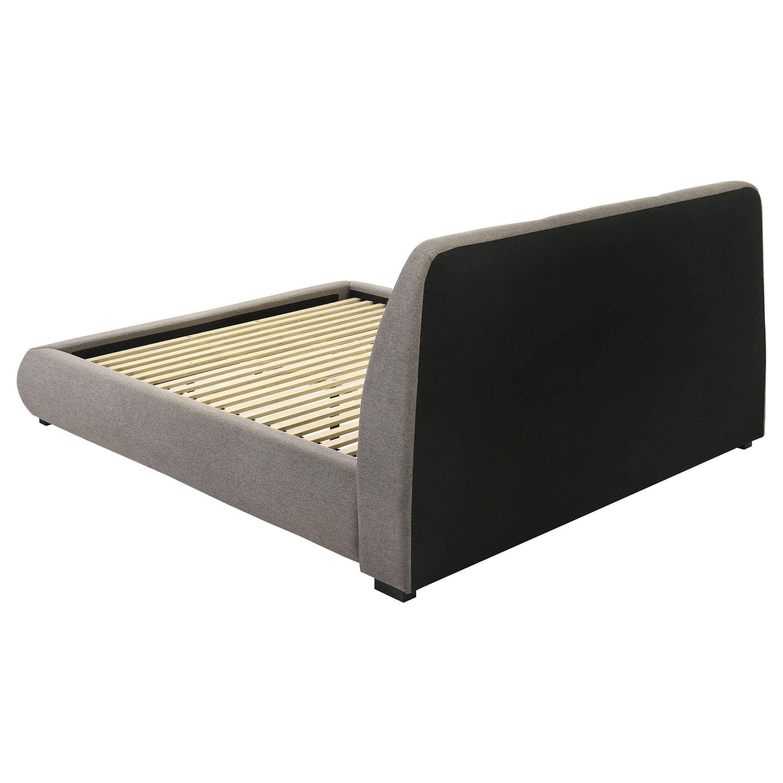 Mokena 46-inch Upholstered Eastern King Platform Bed Taupe — view 5