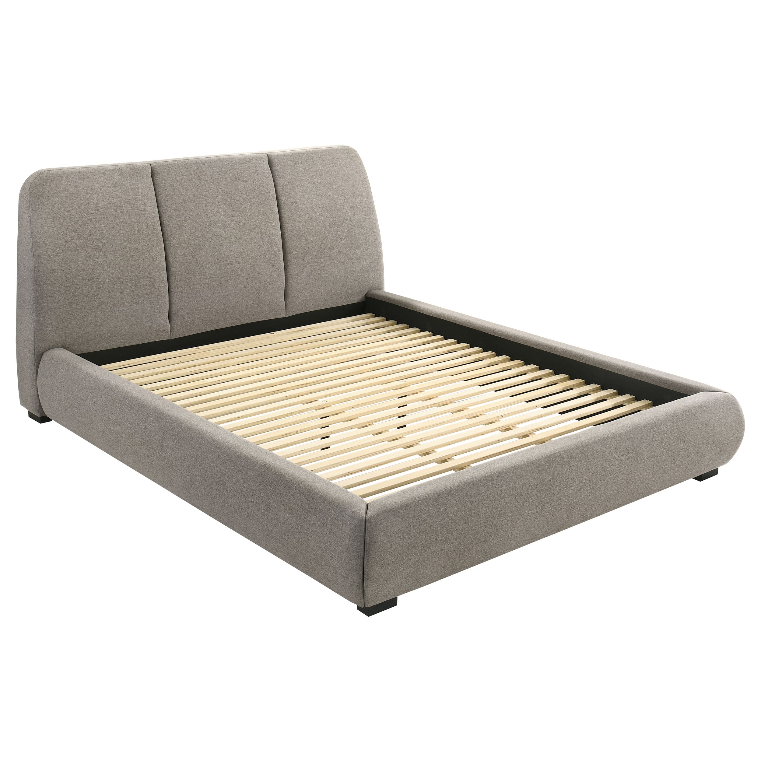 Mokena 46-inch Upholstered California King Platform Bed Taupe — view 1