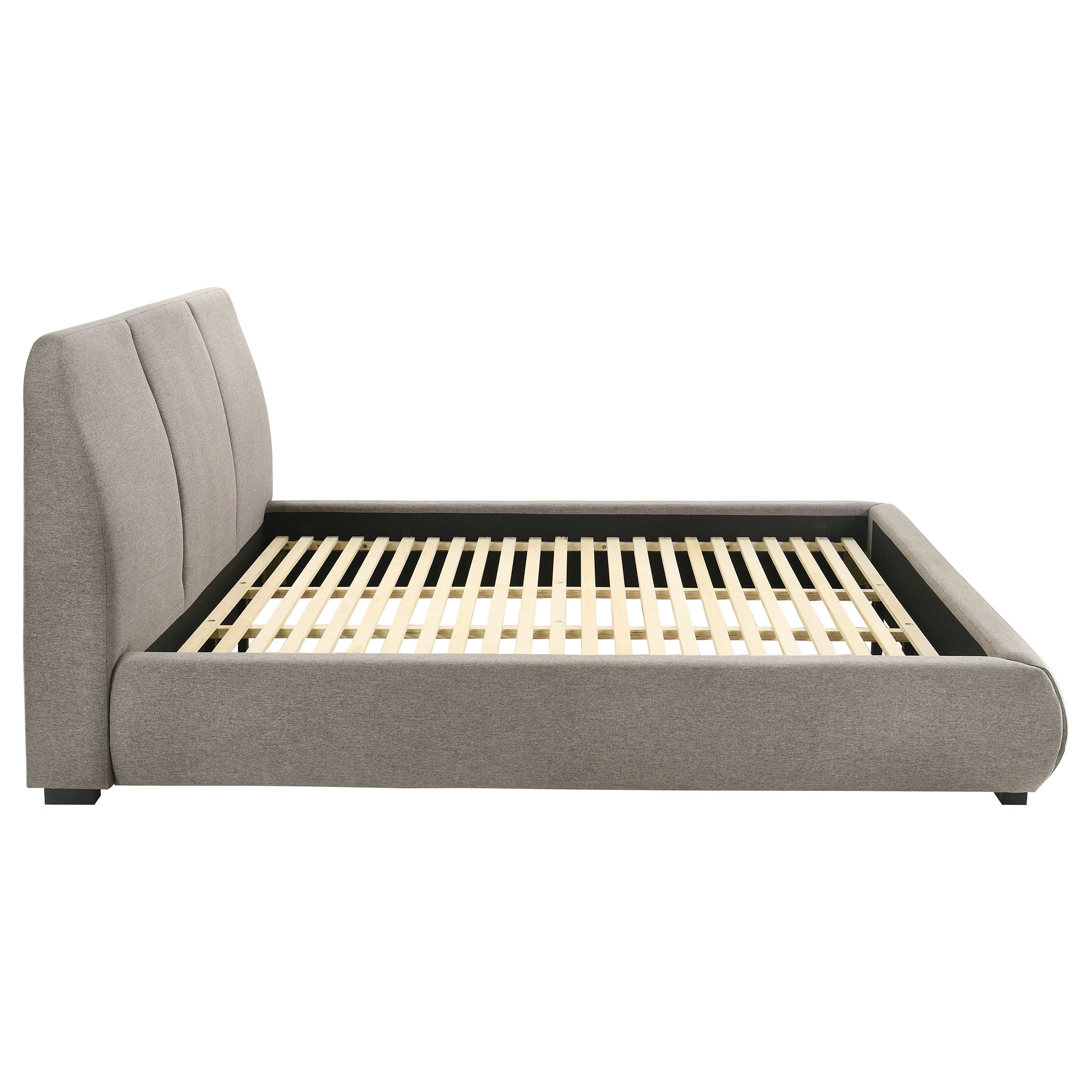 Mokena 46-inch Upholstered California King Platform Bed Taupe — view 6