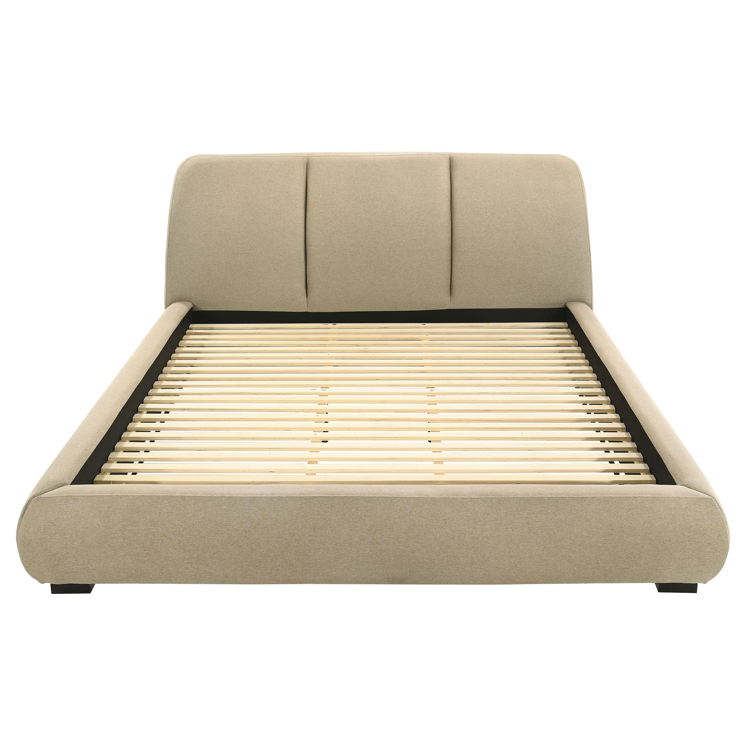 Mokena 46-inch Upholstered Eastern King Platform Bed Brown — view 4