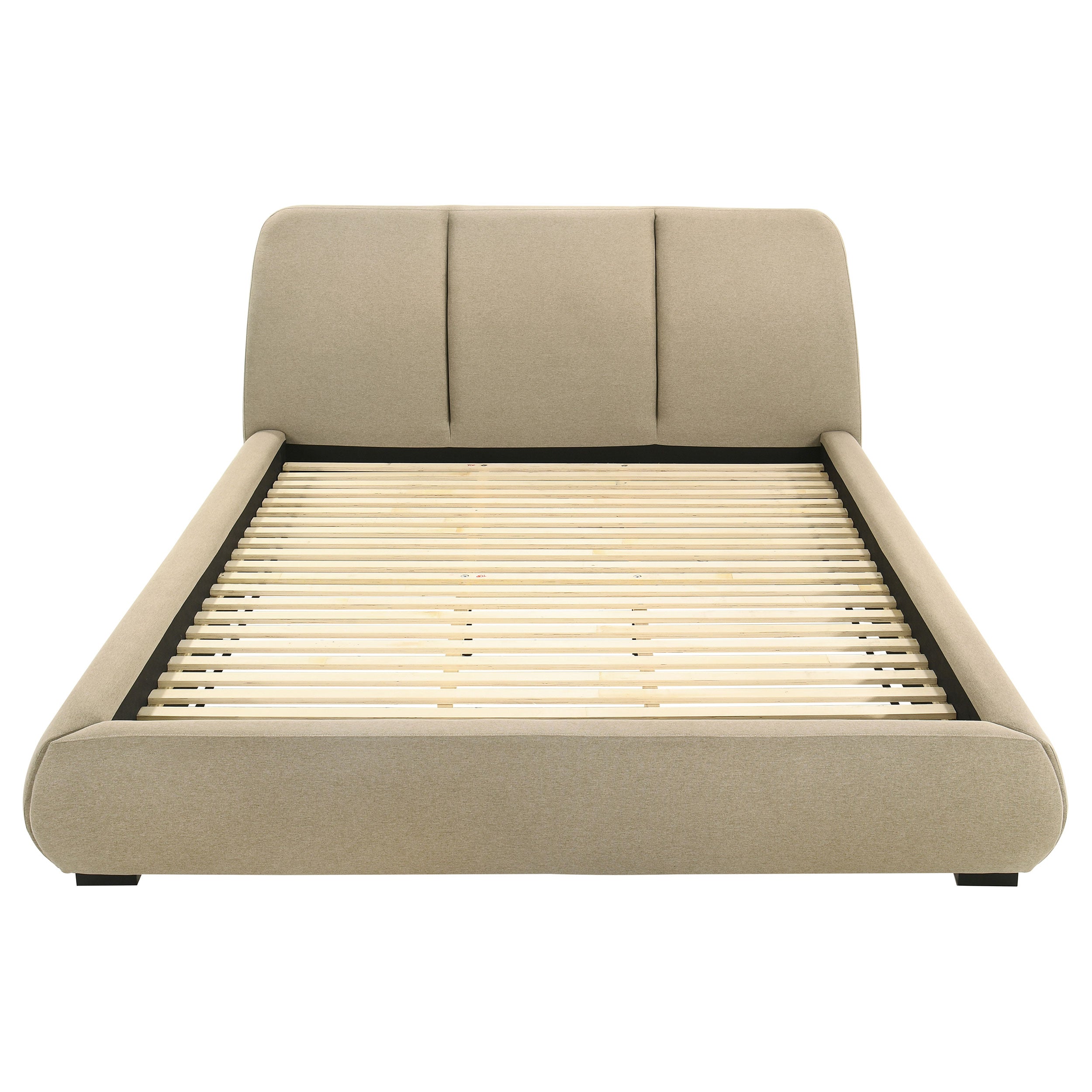 Mokena 46-inch Upholstered California King Platform Bed Brown — view 4
