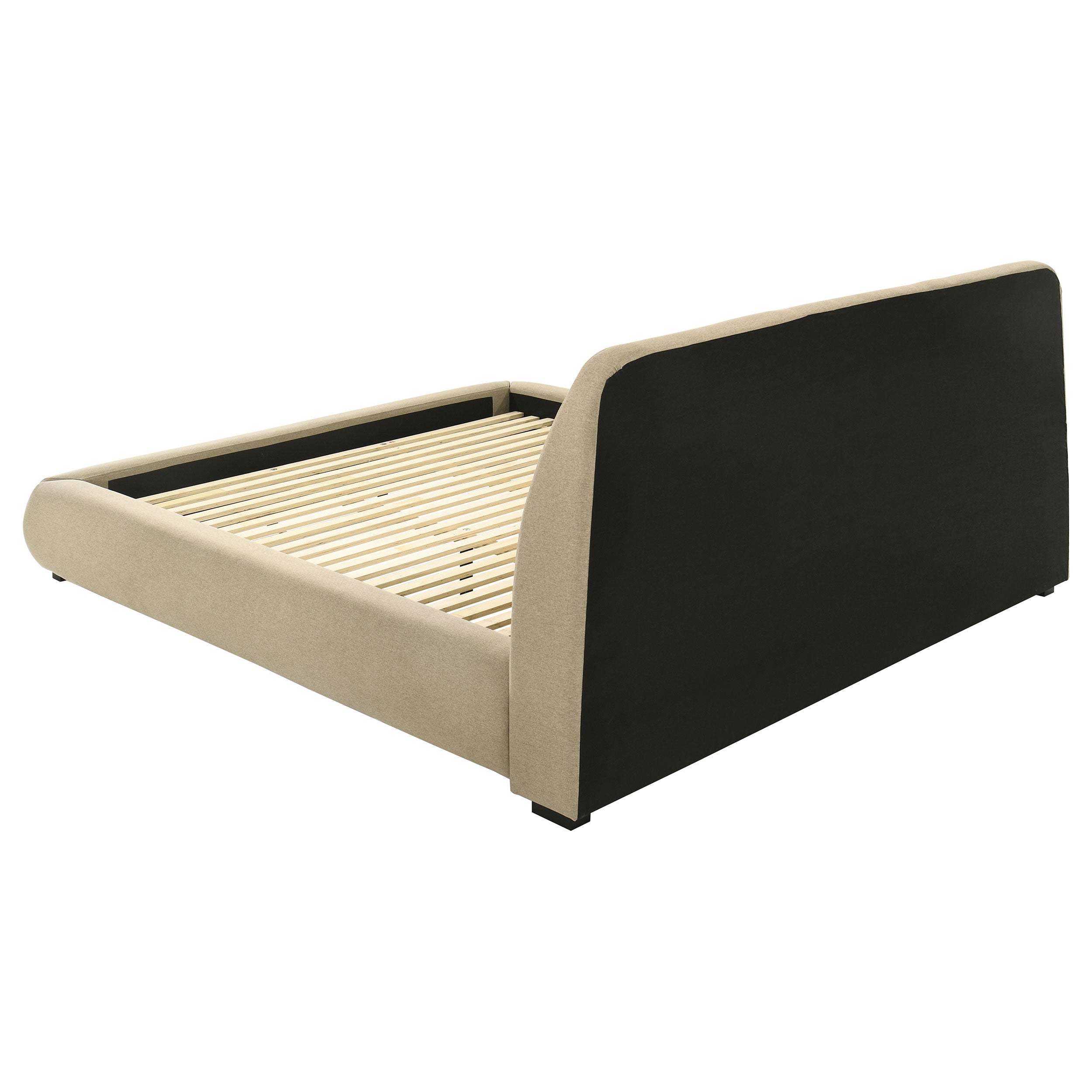 Mokena 46-inch Upholstered California King Platform Bed Brown — view 6