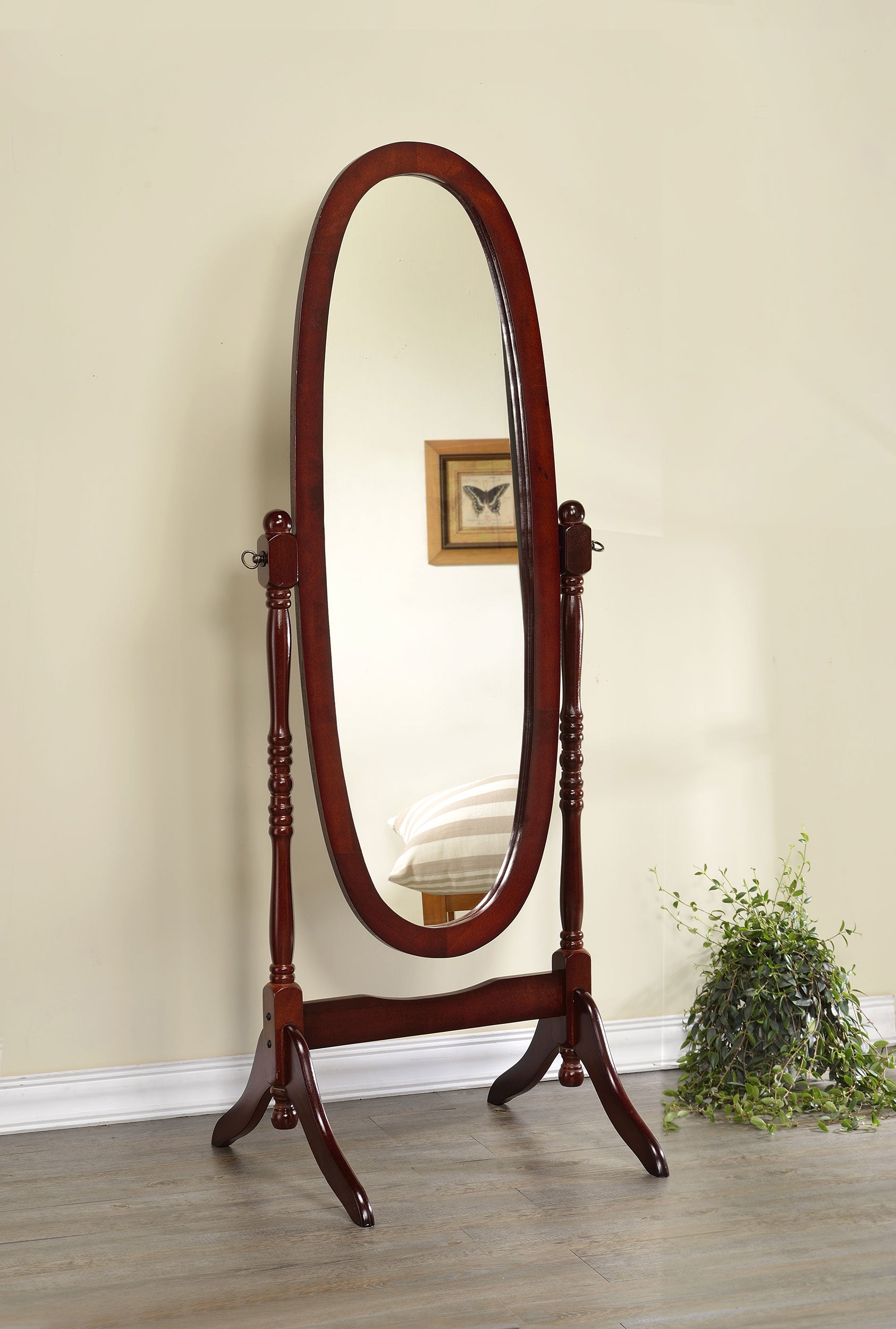 Foyet Wood Adjustable Full Length Cheval Mirror Merlot — view 2
