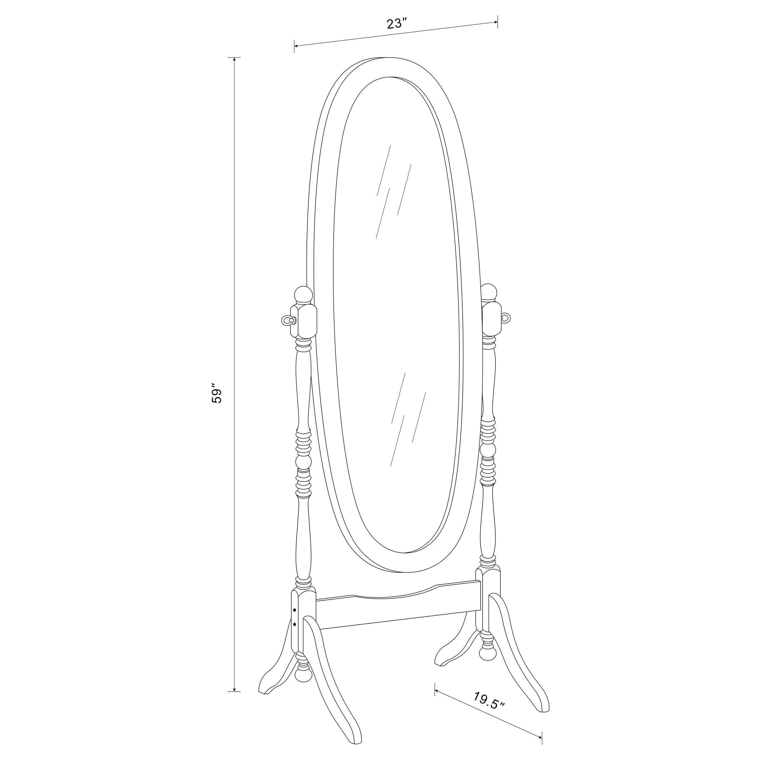 Foyet Wood Adjustable Full Length Cheval Mirror Merlot — view 4