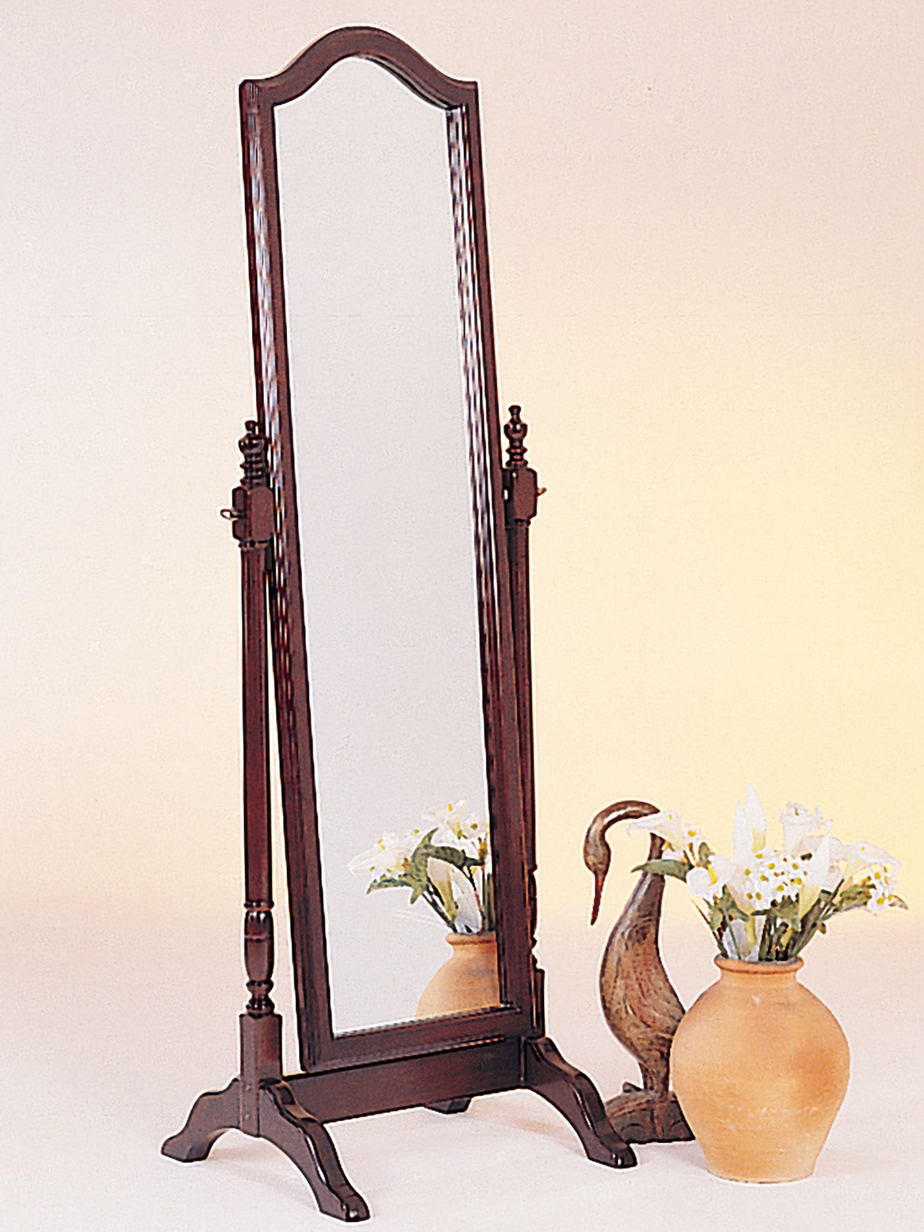 Cabot Wood Adjustable Full Length Cheval Mirror Merlot — view 2