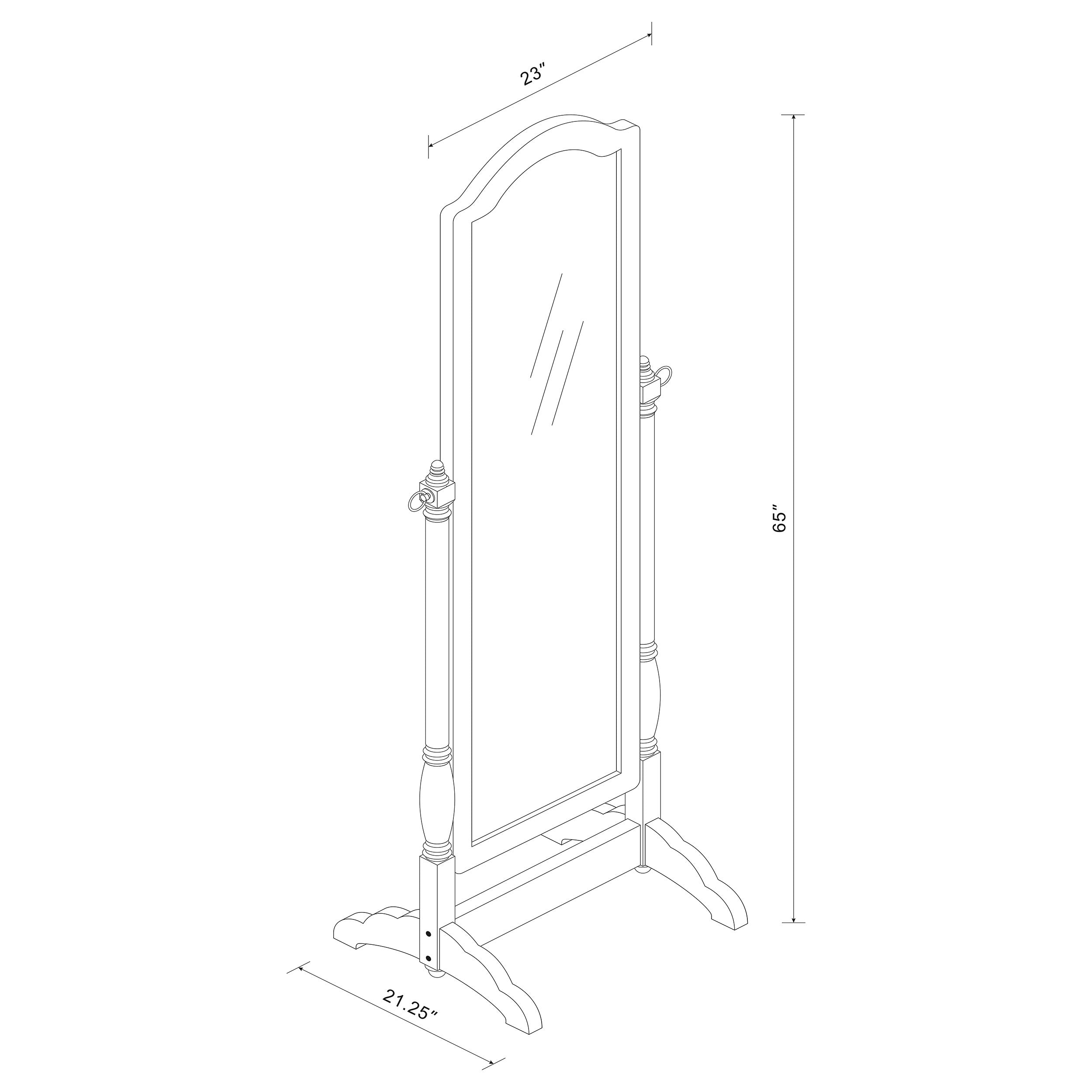 Cabot Wood Adjustable Full Length Cheval Mirror Merlot — view 4