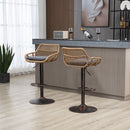 Modern Swivel Bar Stools Adjustable Counter Chairs With Footrest (Set of 2)